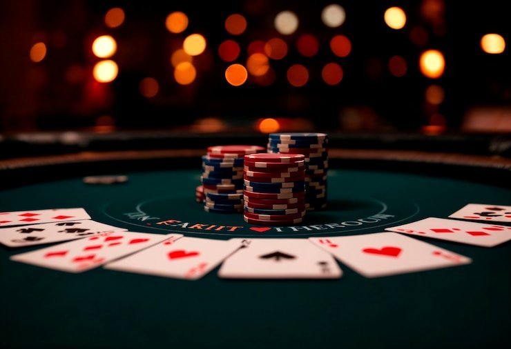 Multi-camera studio setup for Teen Patti game broadcast on mbahsloto